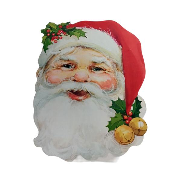 Vintage Christmas Die Cuts Holly Hobbie Santa Claus Poinsettia Wall Door Holiday - Picture 4 of 10